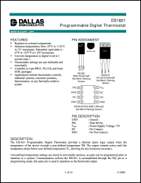 datasheet for DS1821 by Dallas Semiconductor