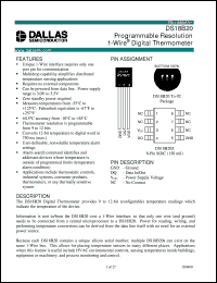 datasheet for DS18B20 by Dallas Semiconductor