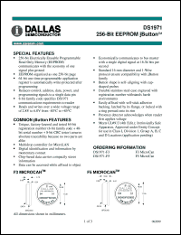 datasheet for DS1971-F3 by Dallas Semiconductor
