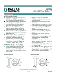 datasheet for DS1982-F3 by Dallas Semiconductor