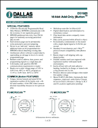 datasheet for DS1985-F3 by Dallas Semiconductor