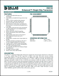 datasheet for DS2152L by Dallas Semiconductor