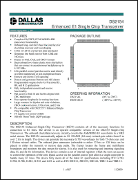datasheet for DS2154L by Dallas Semiconductor