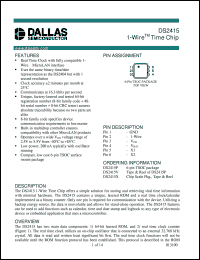 datasheet for DS2415P by Dallas Semiconductor