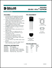 datasheet for DS2430A by Dallas Semiconductor
