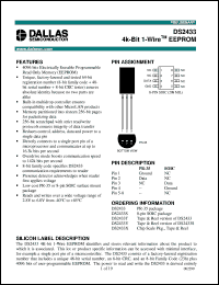datasheet for DS2433 by Dallas Semiconductor