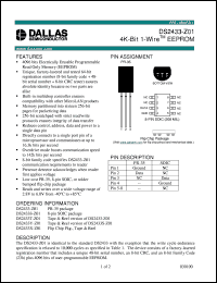 datasheet for DS2433S-Z01 by Dallas Semiconductor