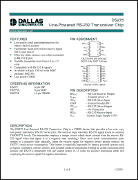 datasheet for DS275 by Dallas Semiconductor
