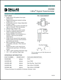 datasheet for DS2890 by Dallas Semiconductor