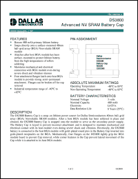 datasheet for DS3800 by Dallas Semiconductor