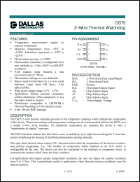 datasheet for DS75X by Dallas Semiconductor