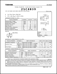 datasheet for 2SC4839 by Toshiba