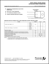 datasheet for BD545 by Power Innovations