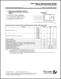 datasheet for BDW63C by Power Innovations