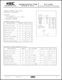 datasheet for KTA1021 by Korea Electronics Co., Ltd.