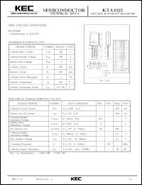 datasheet for KTA1023 by Korea Electronics Co., Ltd.