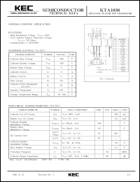datasheet for KTA1038 by Korea Electronics Co., Ltd.