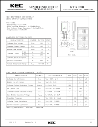 datasheet for KTA1070 by Korea Electronics Co., Ltd.