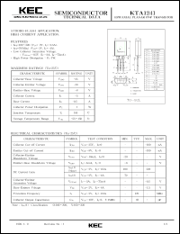 datasheet for KTA1241 by Korea Electronics Co., Ltd.
