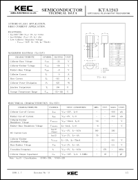 datasheet for KTA1243 by Korea Electronics Co., Ltd.