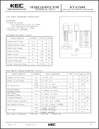 datasheet for KTA1266L by Korea Electronics Co., Ltd.