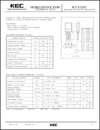 datasheet for KTA1275 by Korea Electronics Co., Ltd.