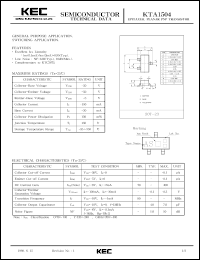 datasheet for KTA1504 by Korea Electronics Co., Ltd.