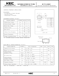 datasheet for KTA1662 by Korea Electronics Co., Ltd.