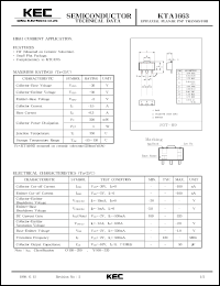 datasheet for KTA1663 by Korea Electronics Co., Ltd.