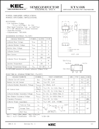 datasheet for KTA1666 by Korea Electronics Co., Ltd.