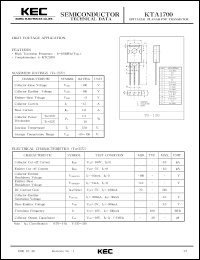 datasheet for KTA1700 by Korea Electronics Co., Ltd.