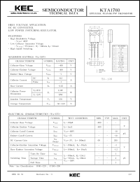 datasheet for KTA1703 by Korea Electronics Co., Ltd.