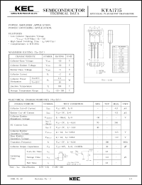 datasheet for KTA1715 by Korea Electronics Co., Ltd.