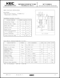 datasheet for KTA968A by Korea Electronics Co., Ltd.