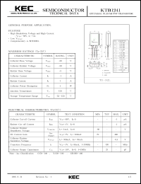 datasheet for KTB1241 by Korea Electronics Co., Ltd.