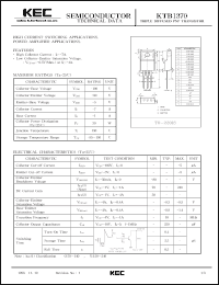 datasheet for KTB1370 by Korea Electronics Co., Ltd.