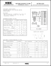 datasheet for KTB1423 by Korea Electronics Co., Ltd.