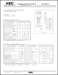 datasheet for KTB772 by Korea Electronics Co., Ltd.