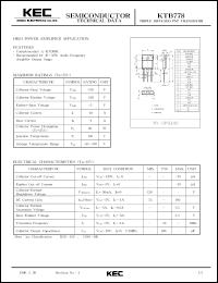 datasheet for KTB778 by Korea Electronics Co., Ltd.