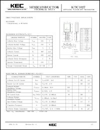 datasheet for KTC1027 by Korea Electronics Co., Ltd.