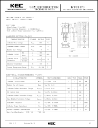 datasheet for KTC1170 by Korea Electronics Co., Ltd.