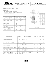 datasheet for KTC2018 by Korea Electronics Co., Ltd.